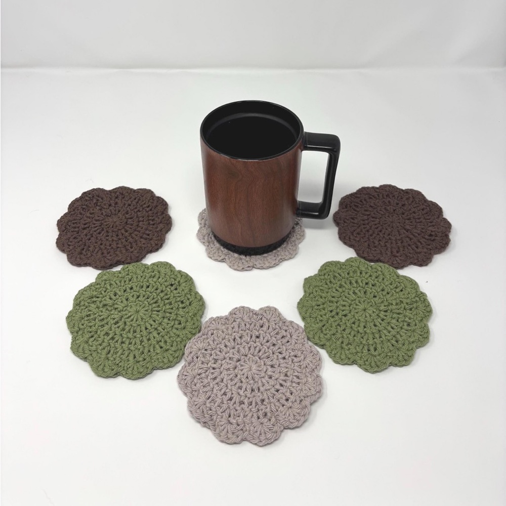Into the Woods Crocheted Coasters (Set of 6)